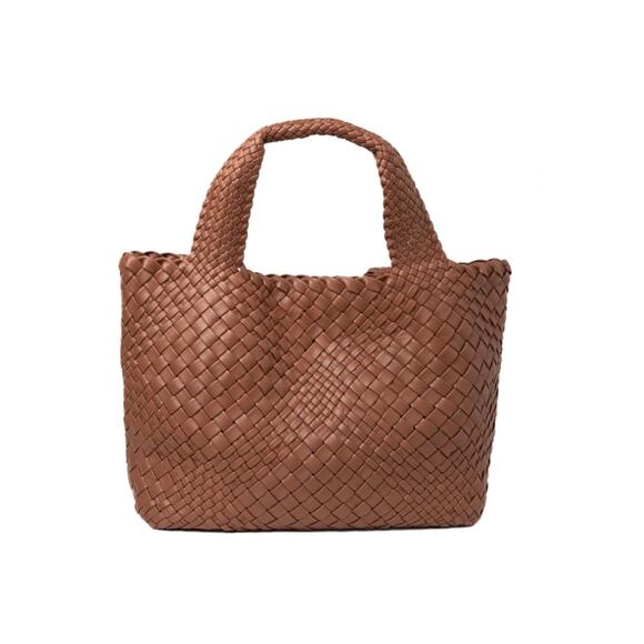 $764 Handwoven Bag NEW Brown Leather Handbag Made in Italy Womens Purse
